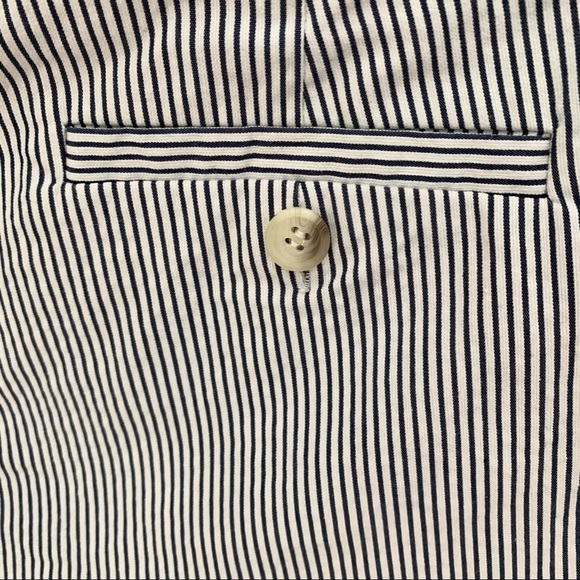 CYNTHIA STEFFE Seersucker Striped Cuffed Shorts 4” Cotton Blend Blue and White - Picture 11 of 15